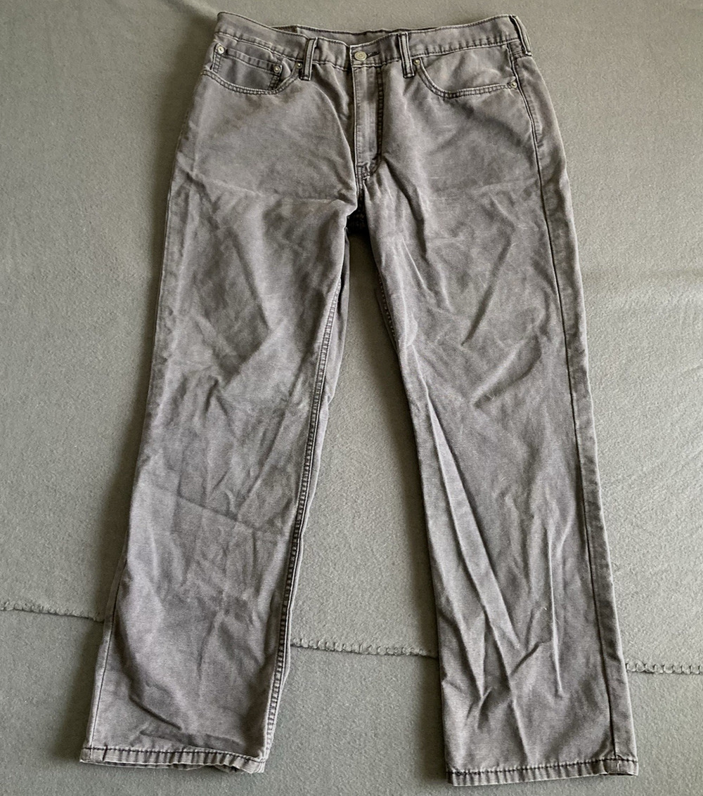 Levi 514 Straight Fit Jeans Men's 36x30 (Fit 36x29) Charcoal Gray Denim Cotton